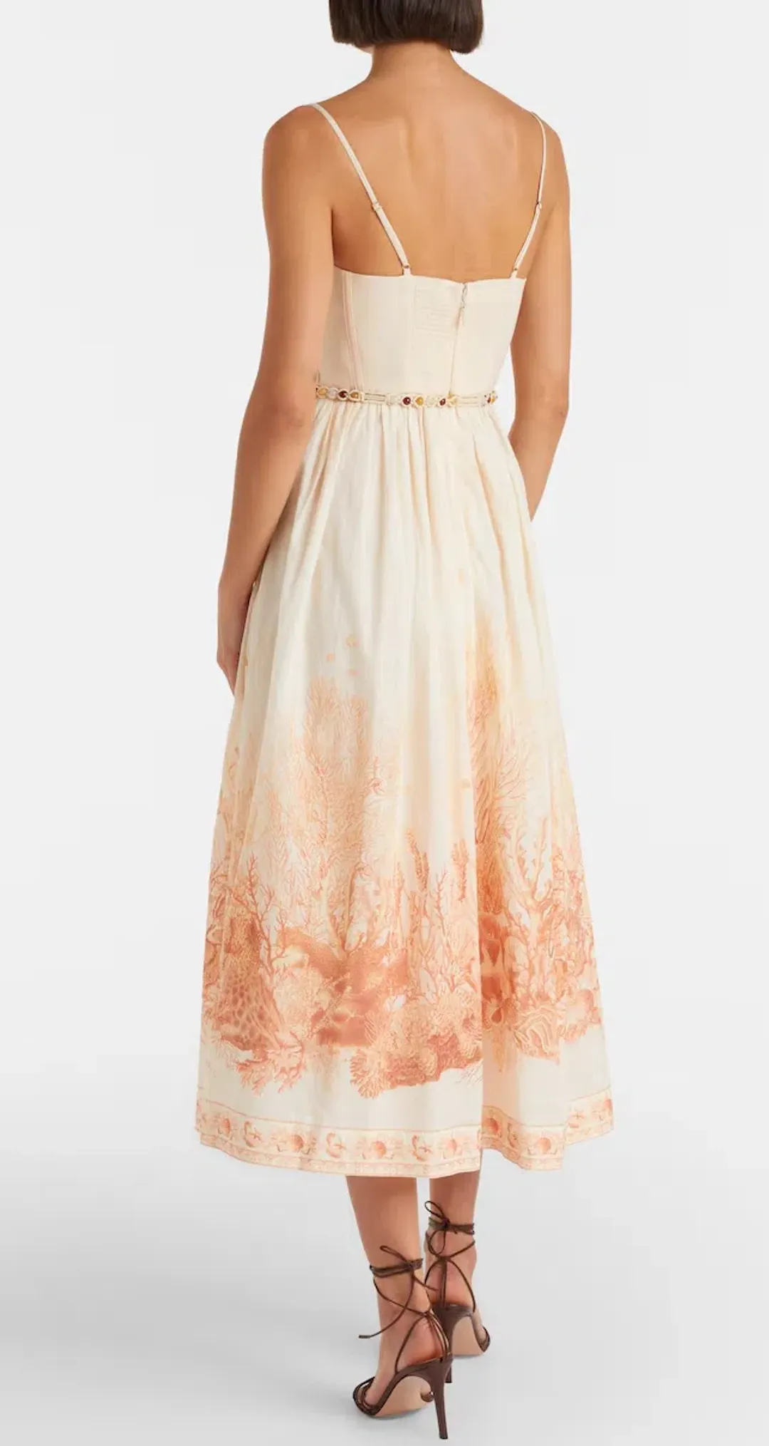 ZIMMERMANN WANDERLUST CORSET MIDI DRESS SIZE 0 for rent on The Volte - main image