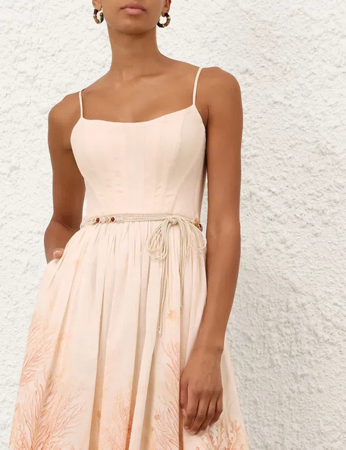 ZIMMERMANN WANDERLUST CORSET MIDI DRESS SIZE 0 - Image 3
