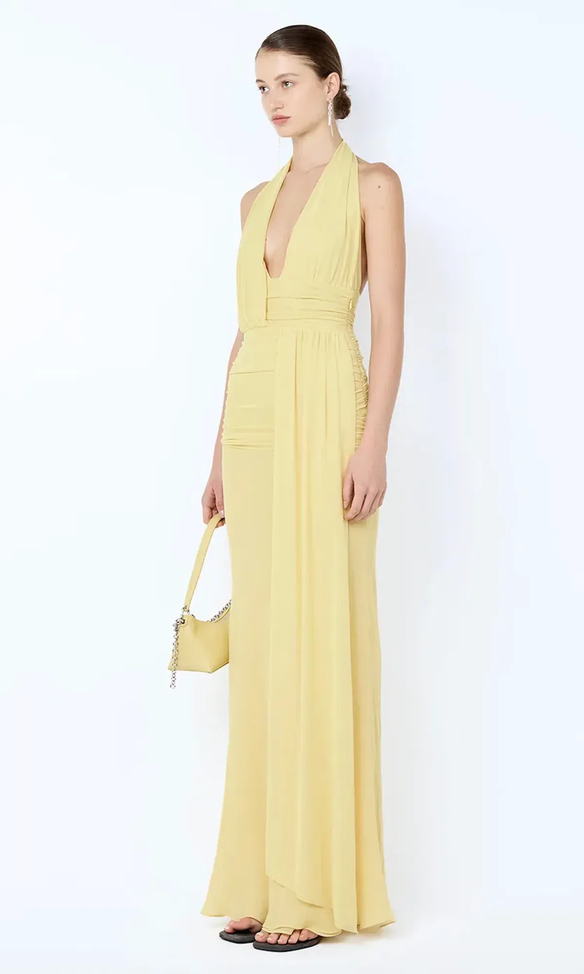 CASSIS DRAPE MAXI DRESS | CITRON - SIZE 6 - Image 3