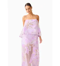 Elliatt Elysia Tiered Gown in Purple Floral Size L/AU 12 for rent on The Volte - image 2