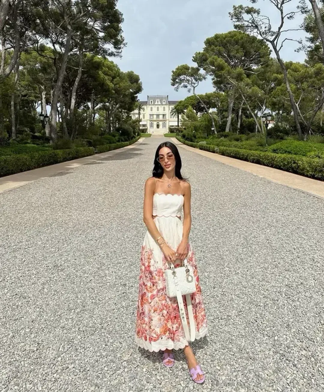 Zimmermann Devi Scallop Midi Dress in Floral Size 1 AU 10 for rent on The Volte - main image