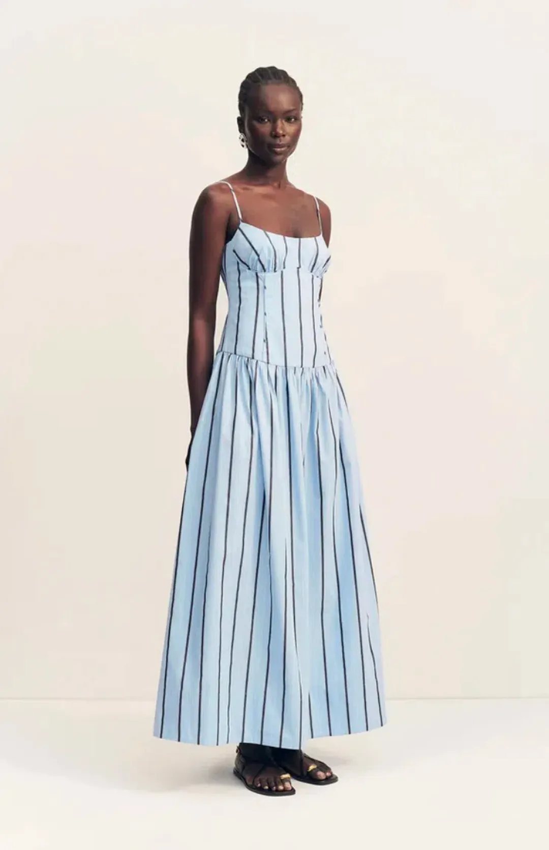 Saxon panelled bustier maxi dress for rent on The Volte - main image