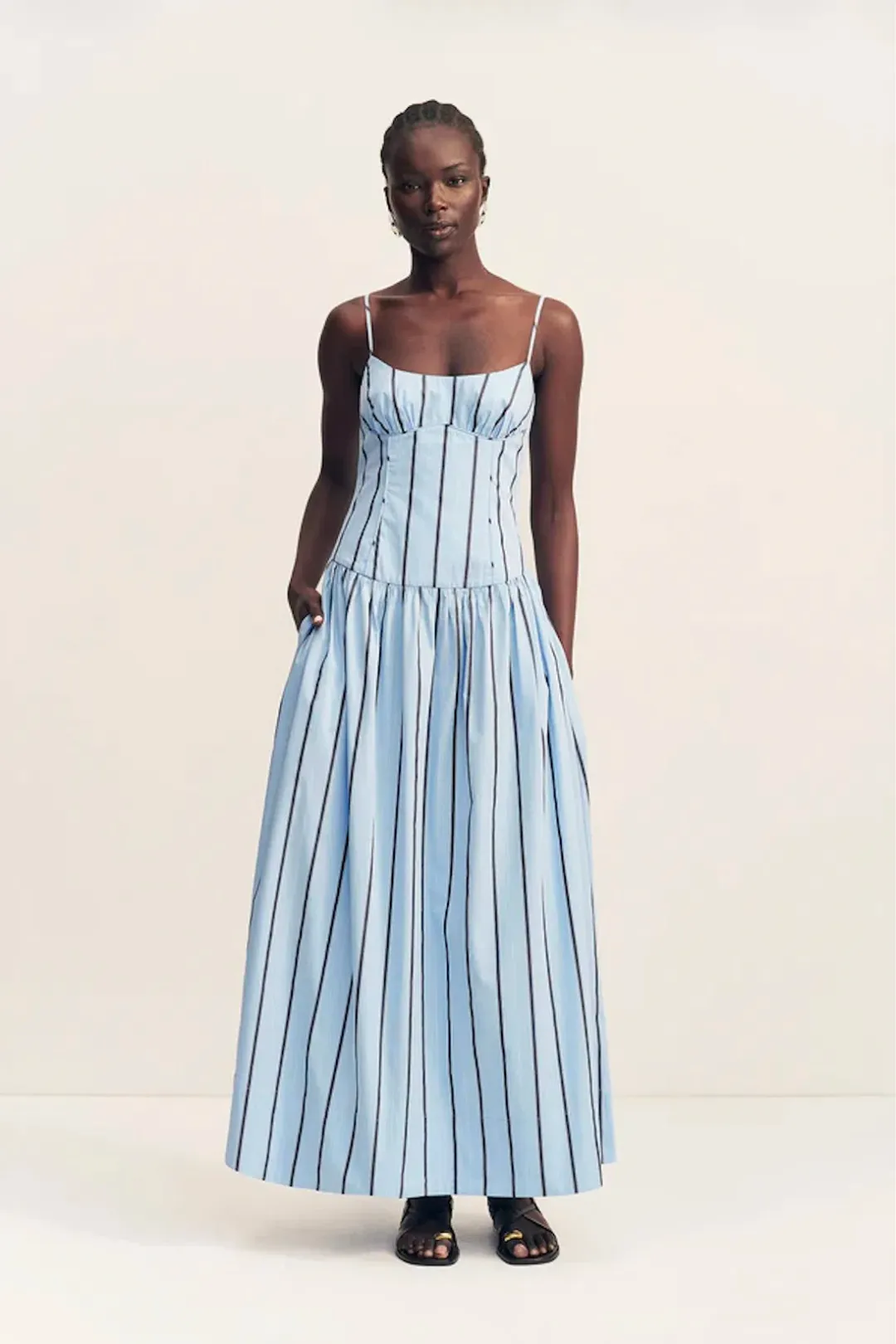 Saxon panelled bustier maxi dress for rent on The Volte - main image