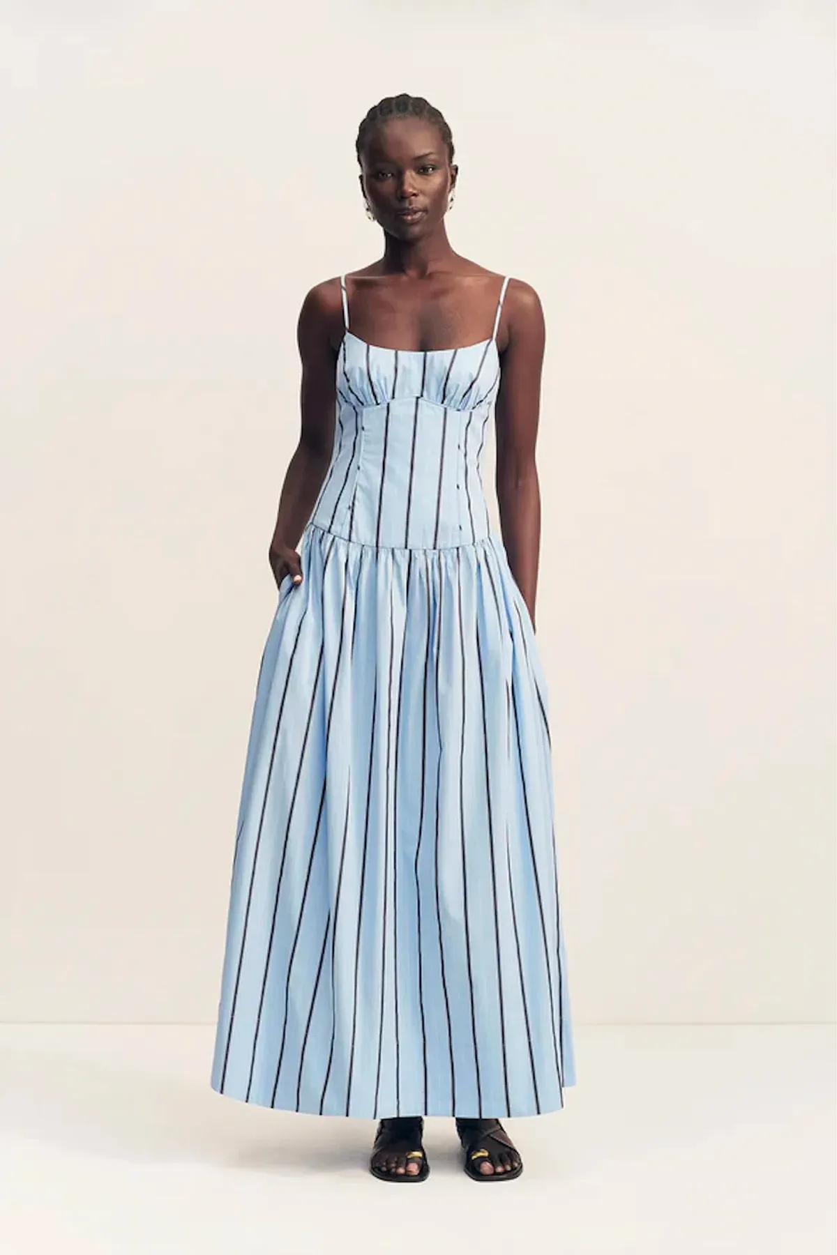 Saxon panelled bustier maxi dress for rent on The Volte - main image