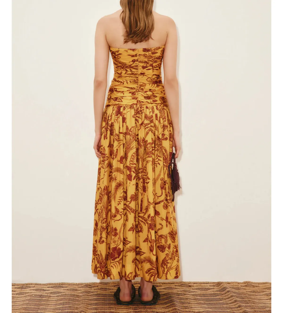 Alemais Banana Blossom Ruched Gown in Print Size AU8 - Image 3