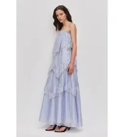 Aje Ophelia Lace Gown in French Blue Size AU6 for rent on The Volte - image 2