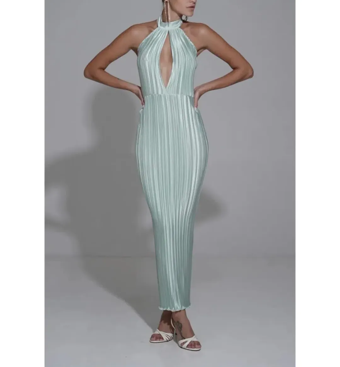 LIDEE CEREMONIE DRESS GOWN IN SEAFOAM | Size AU 8 for rent on The Volte - main image
