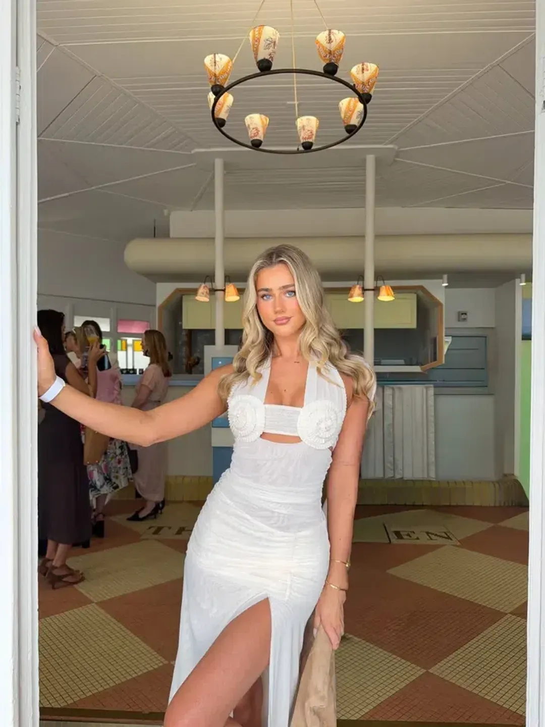 Bec & Bridge Viola Spiral Maxi Dress in Buttercream Size 8 for rent on The Volte - main image
