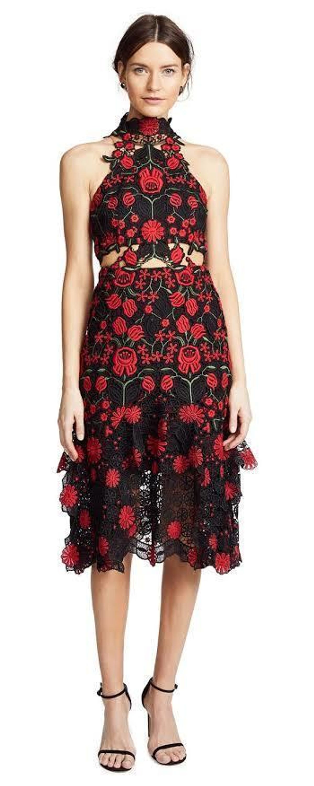 Thurley English Rose Midi White Dress Size 8 - Image 1