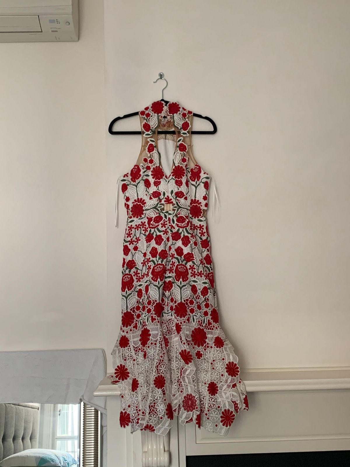 Thurley English Rose Midi White Dress Size 8 - Image 3