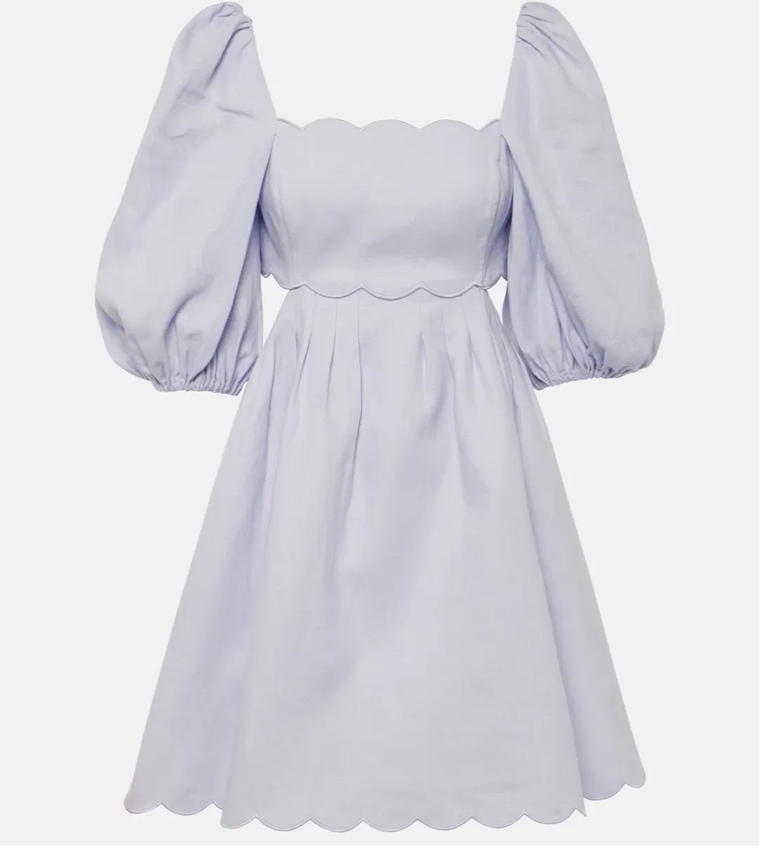 Zimmermann Halliday Scalloped linen minidress lilac size 0P / Aus 6 for rent on The Volte - main image