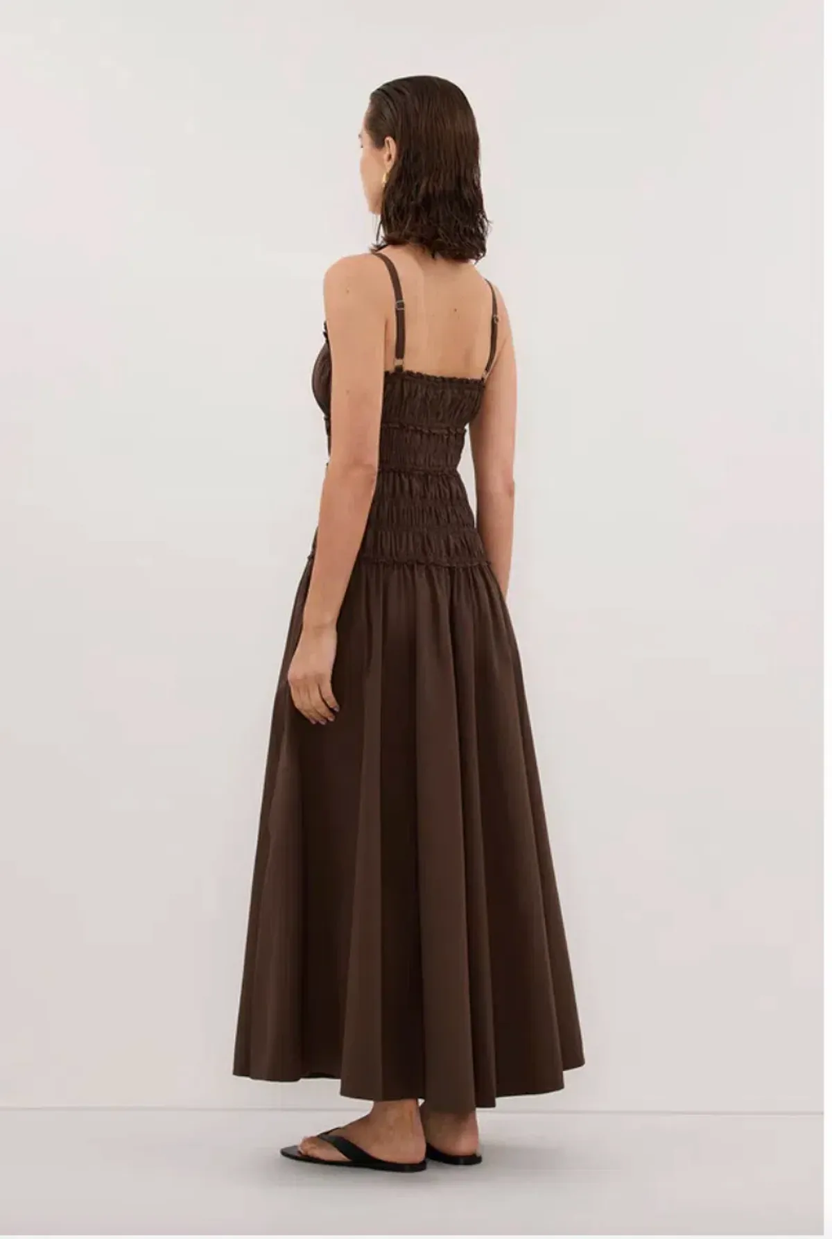 Dissh Toby bitter chocolate cotton midi dress size Aus 6 - Image 2
