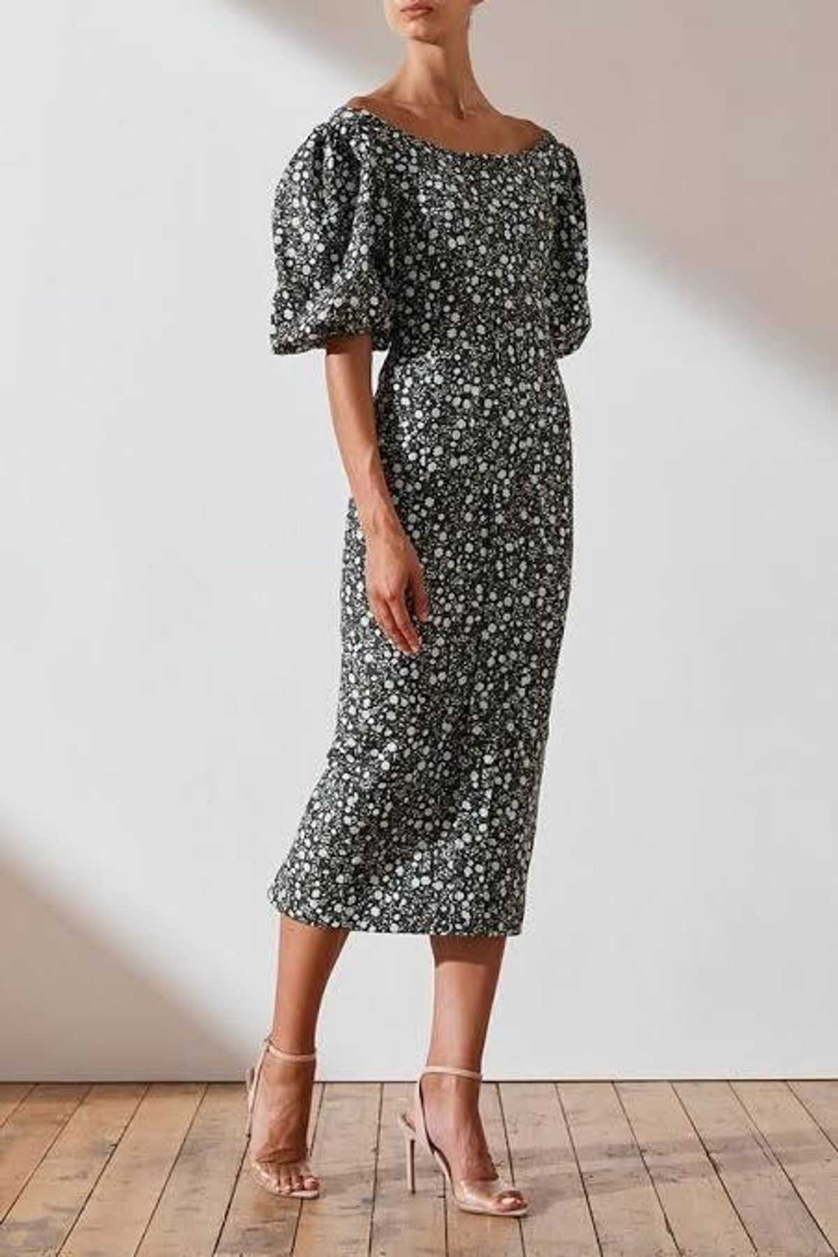 Shona Joy Parker Linen Fitted Midi Dress - Image 1