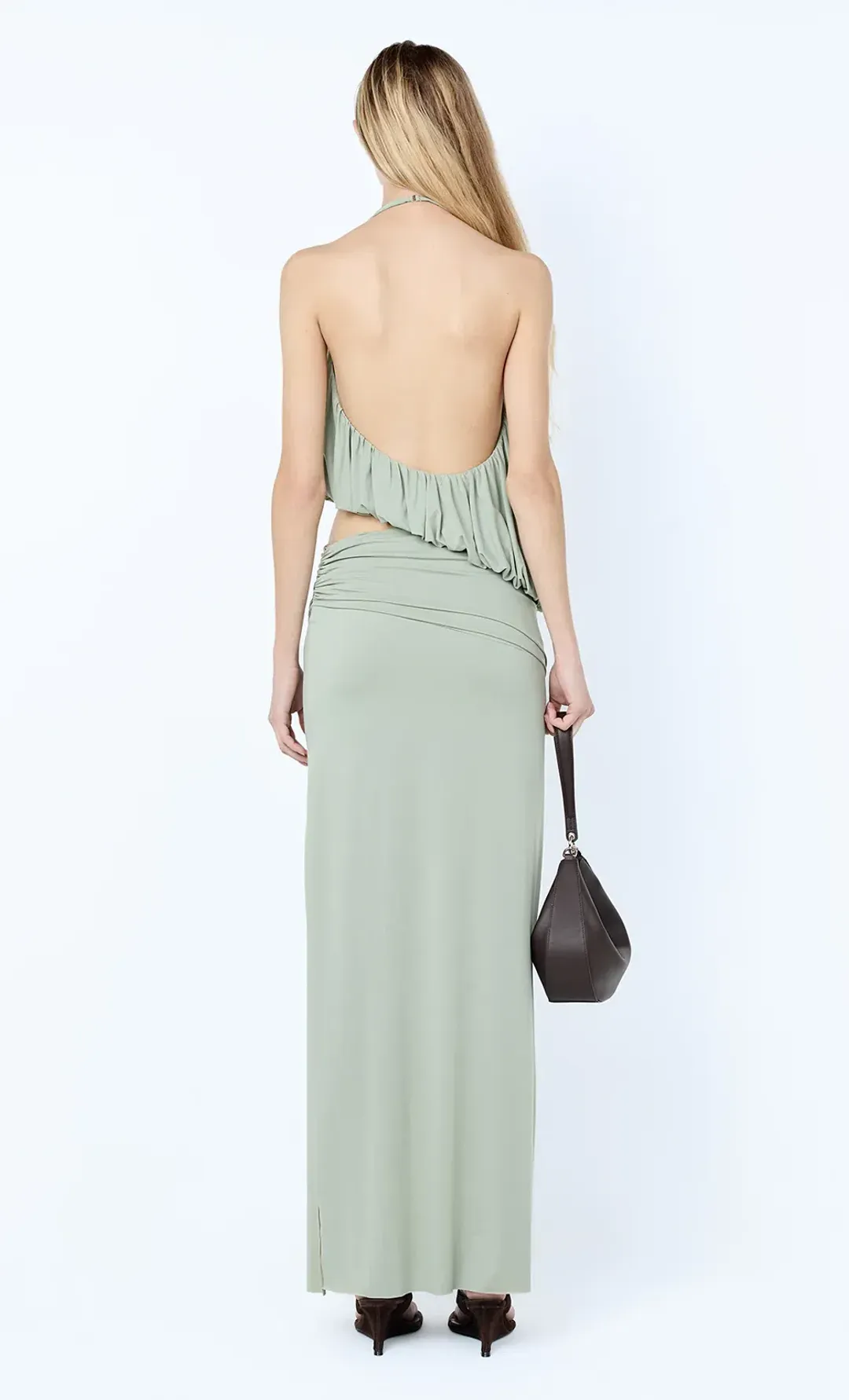 Bec and Bridge Cadence Racer Maxi Dress Pistachio Size 8 for rent on The Volte - main image