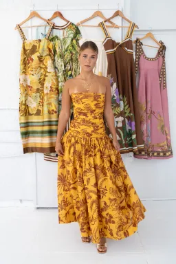Alemais Banana Blossom Ruched Gown- 6 for rent on The Volte - image 1