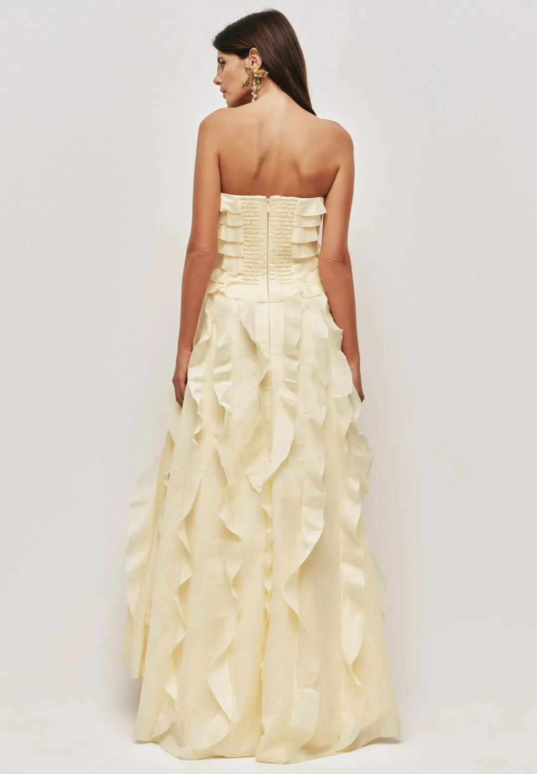 Aje Allairie Gown Size 8 Butter Yellow for rent on The Volte - main image