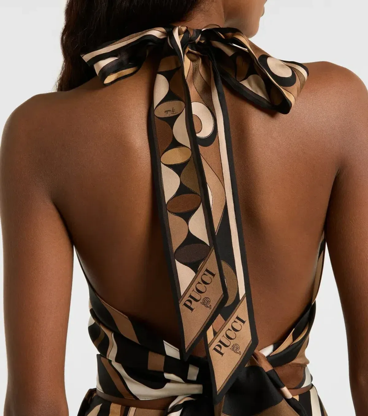 Pucci Marmo halterneck silk satin top - Image 4