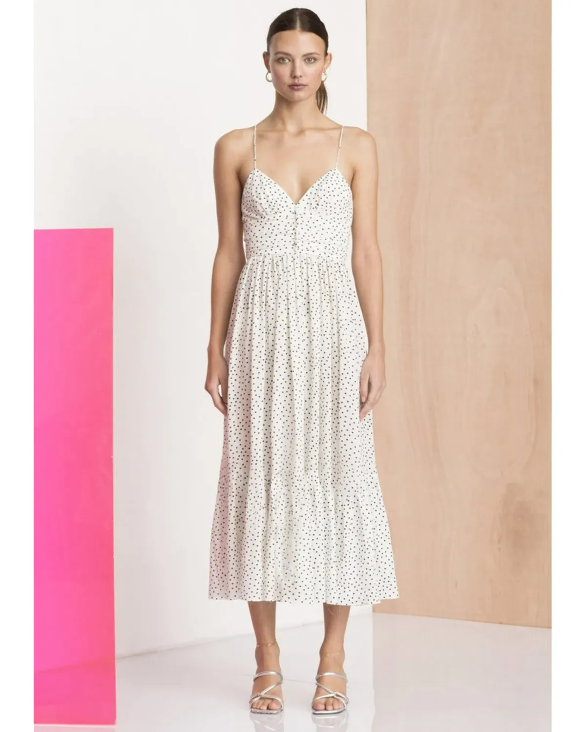 Bec & Bridge Miss Frenchie Midi Dress Polka Dot Size AU 8 - Image 1