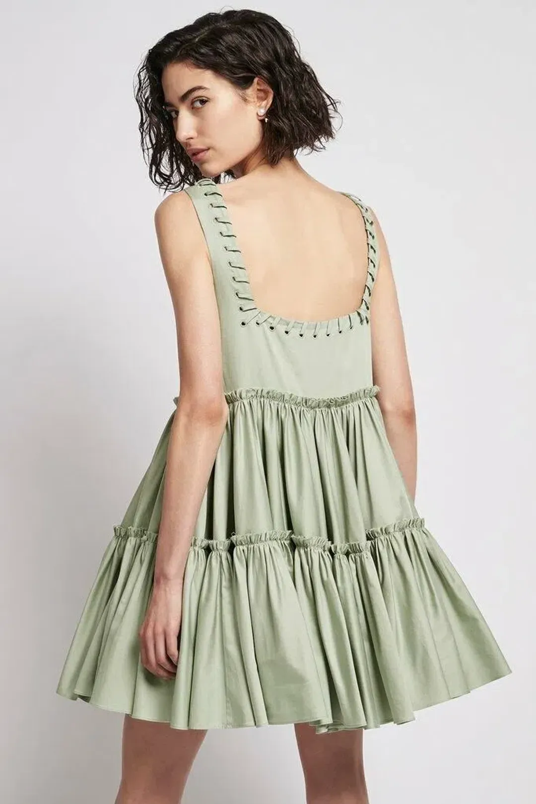 Aje Hushed Mini Dress 8 – Bamboo Mint Green/ Blue - Size 8 XS S for rent on The Volte - main image
