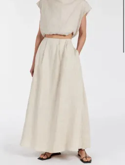 DIISH Natural Linen Skirt and Top Set. Size 10/12 for rent on The Volte - image 4