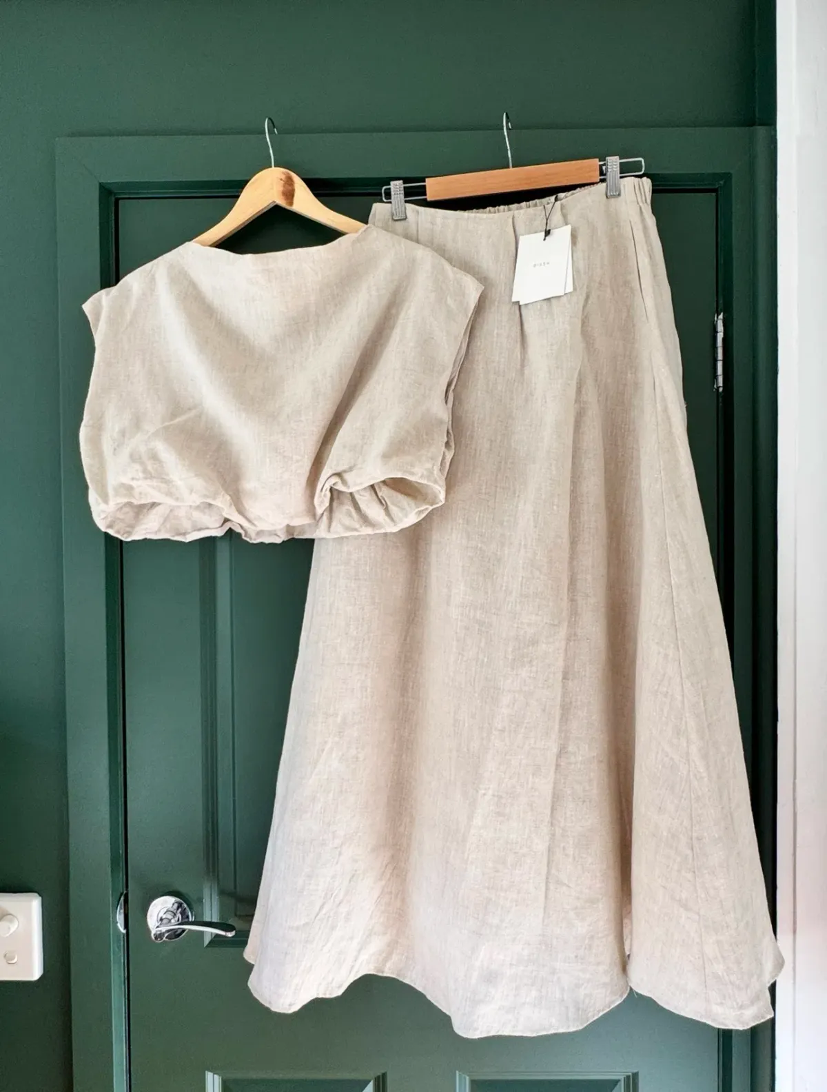 DIISH Natural Linen Skirt and Top Set. Size 10/12 - Image 1