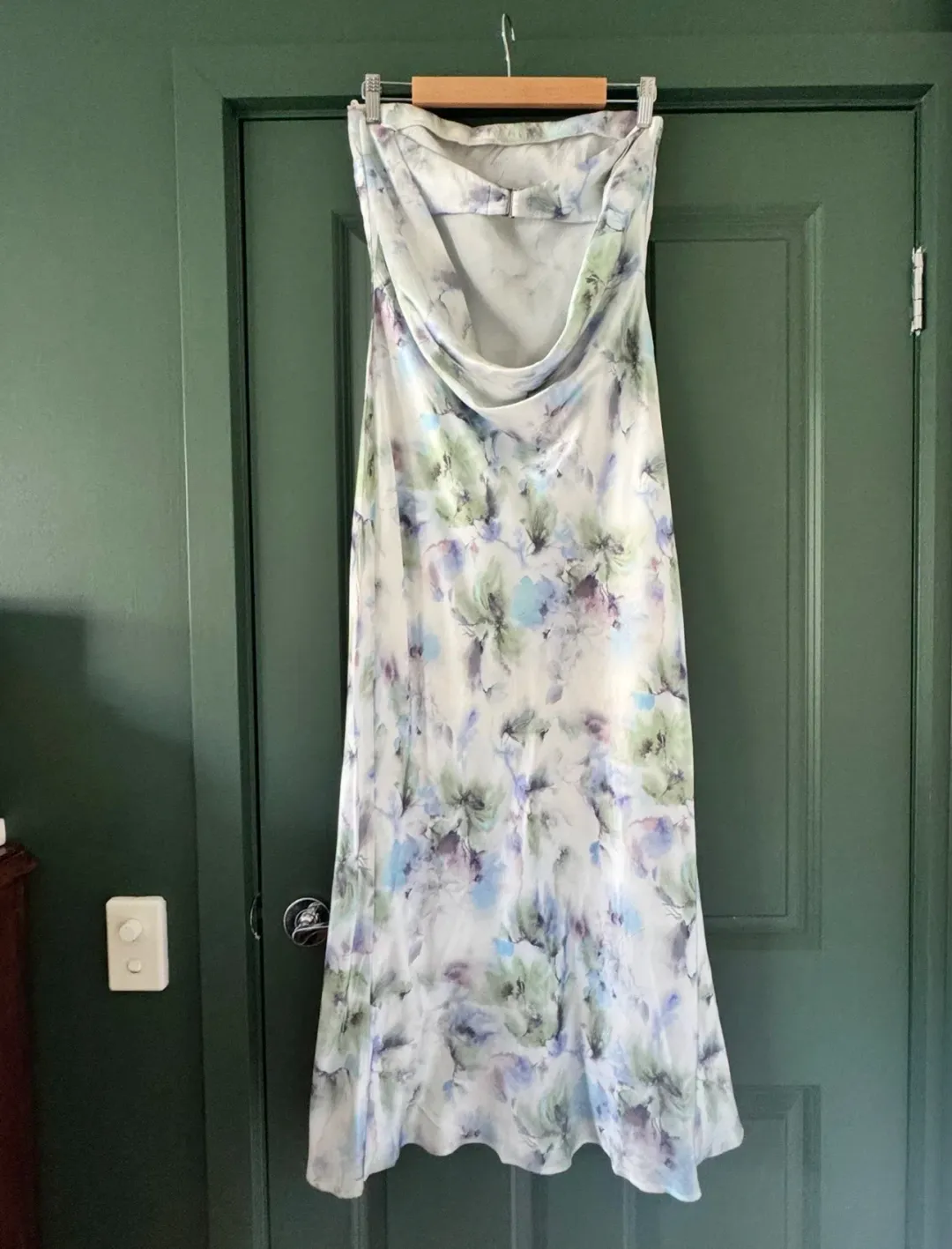 Bec + Bridge Moon Dance Strapless Dress in the "Watercolour Floral". Size 12 for rent on The Volte - main image