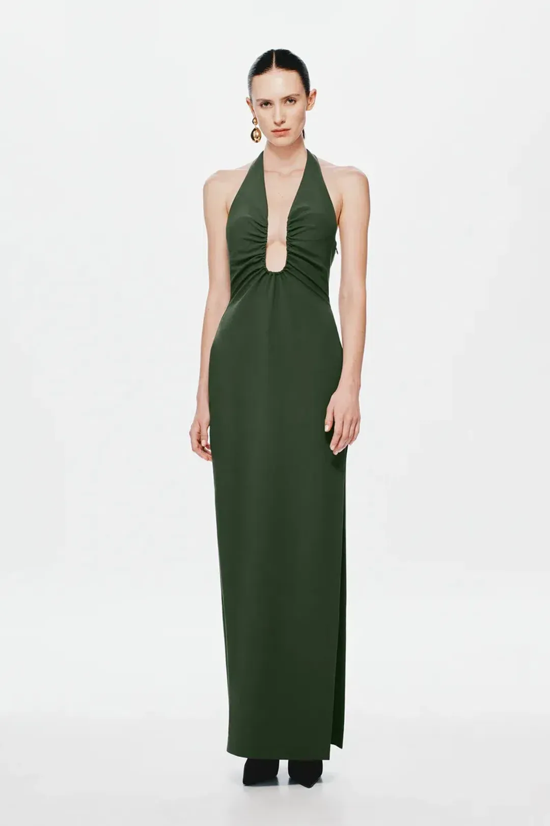 Misha Alusia Maxi Dress in Moss Green Size Small for rent on The Volte - main image