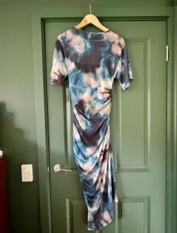 Husk Ruched Side Tie-Dye Midi Dress. Size 10 for rent on The Volte - image 4