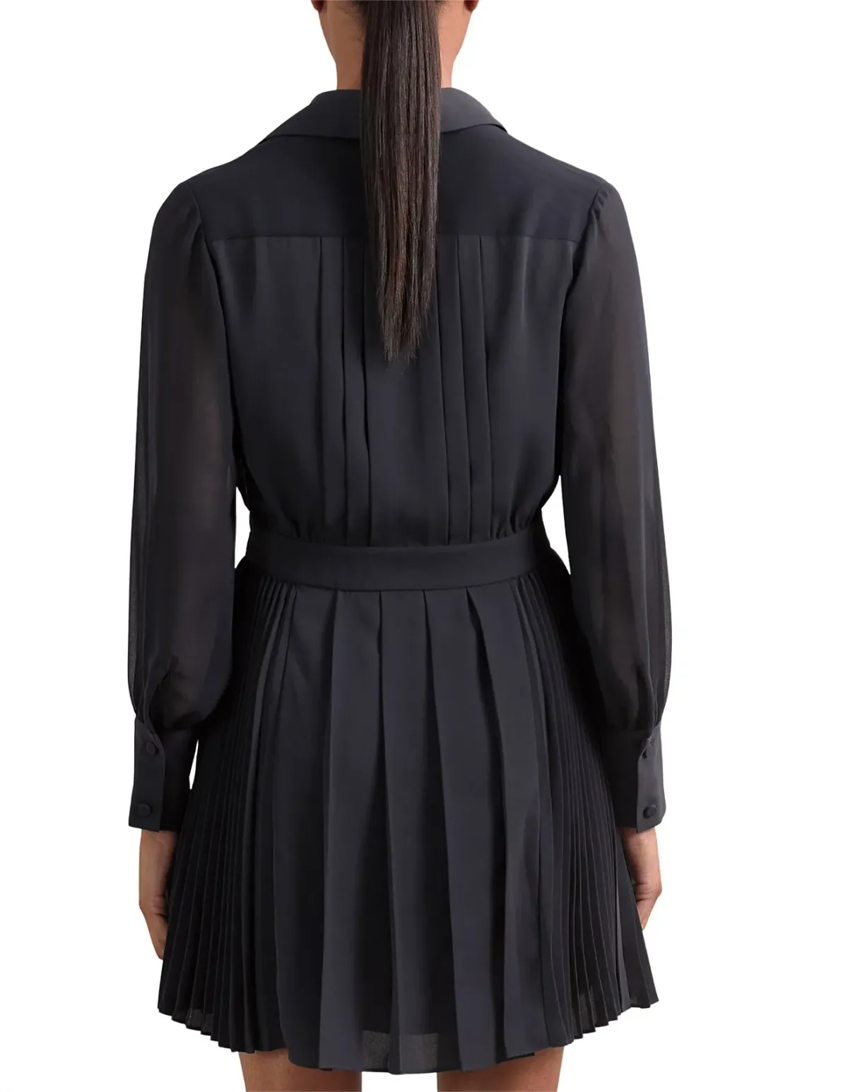Reiss Giselle Pleat Mini Dress Navy Size 6 - Image 2