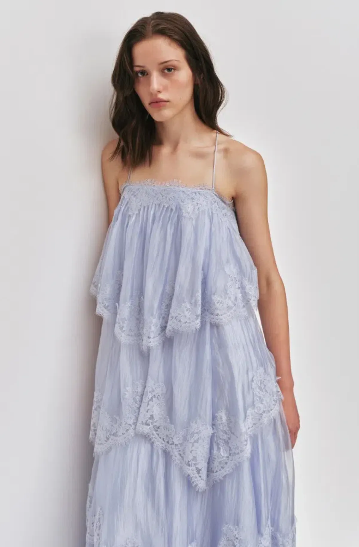 Aje Ophelia Lace Gown French Blue Size 8 - Image 2