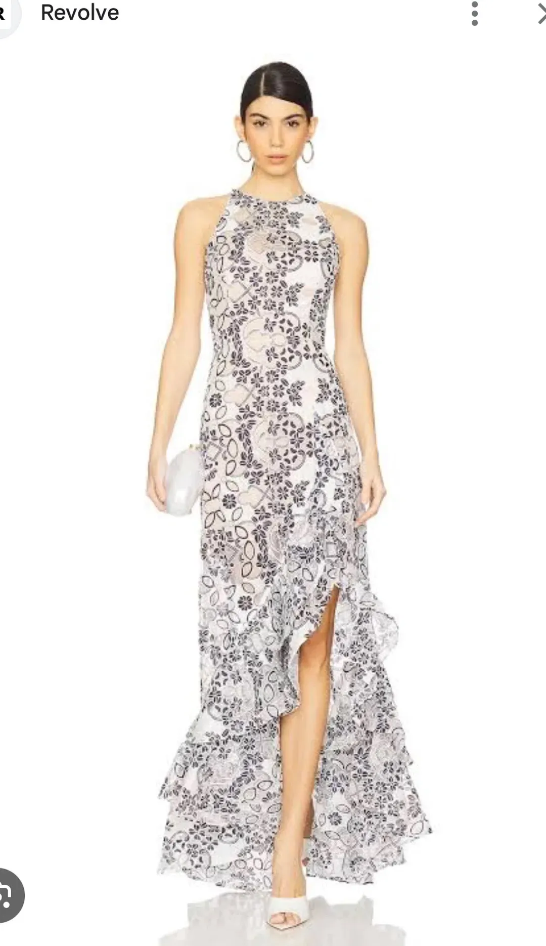 Bronx and Banco white and navy Sicilian dress Medium size 10-12 for rent on The Volte - main image