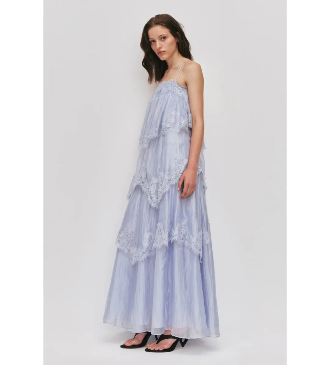 Aje Ophelia Lace Gown in French Blue Size AU10 for rent on The Volte - main image