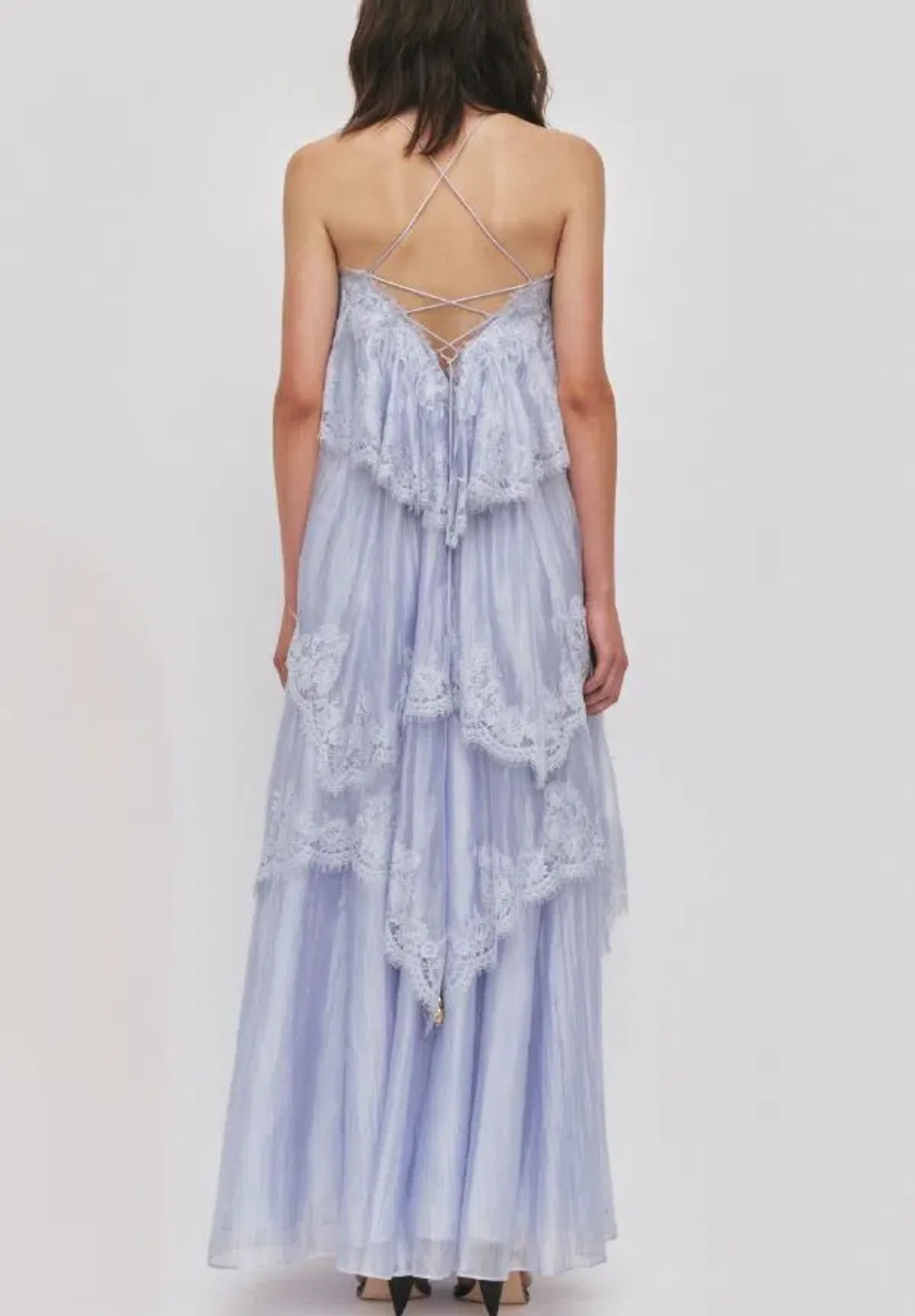 Aje Ophelia Lace Gown in French Blue Size 6 - Image 2