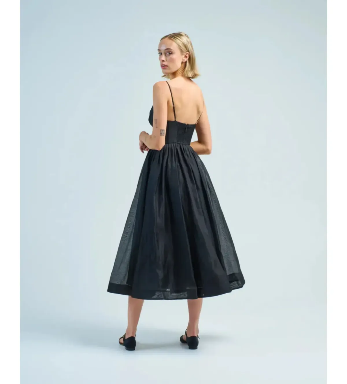 Zimmermann Hypnotic V Neck Midi Dress in Black Size 2 / AU12 - Image 2
