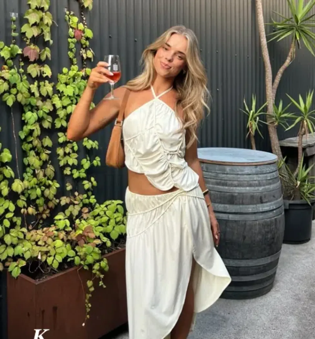 Koster Kulture Fleur Top and Skirt Set in Cream XS - Image 3