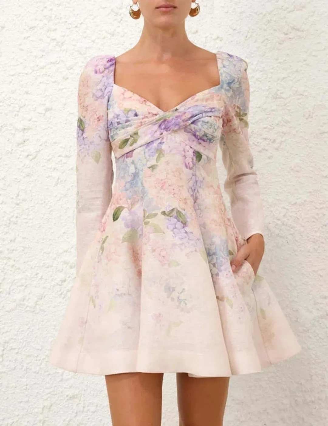 Zimmermann Dawning puff sleeve mini size 2 for rent on The Volte - main image