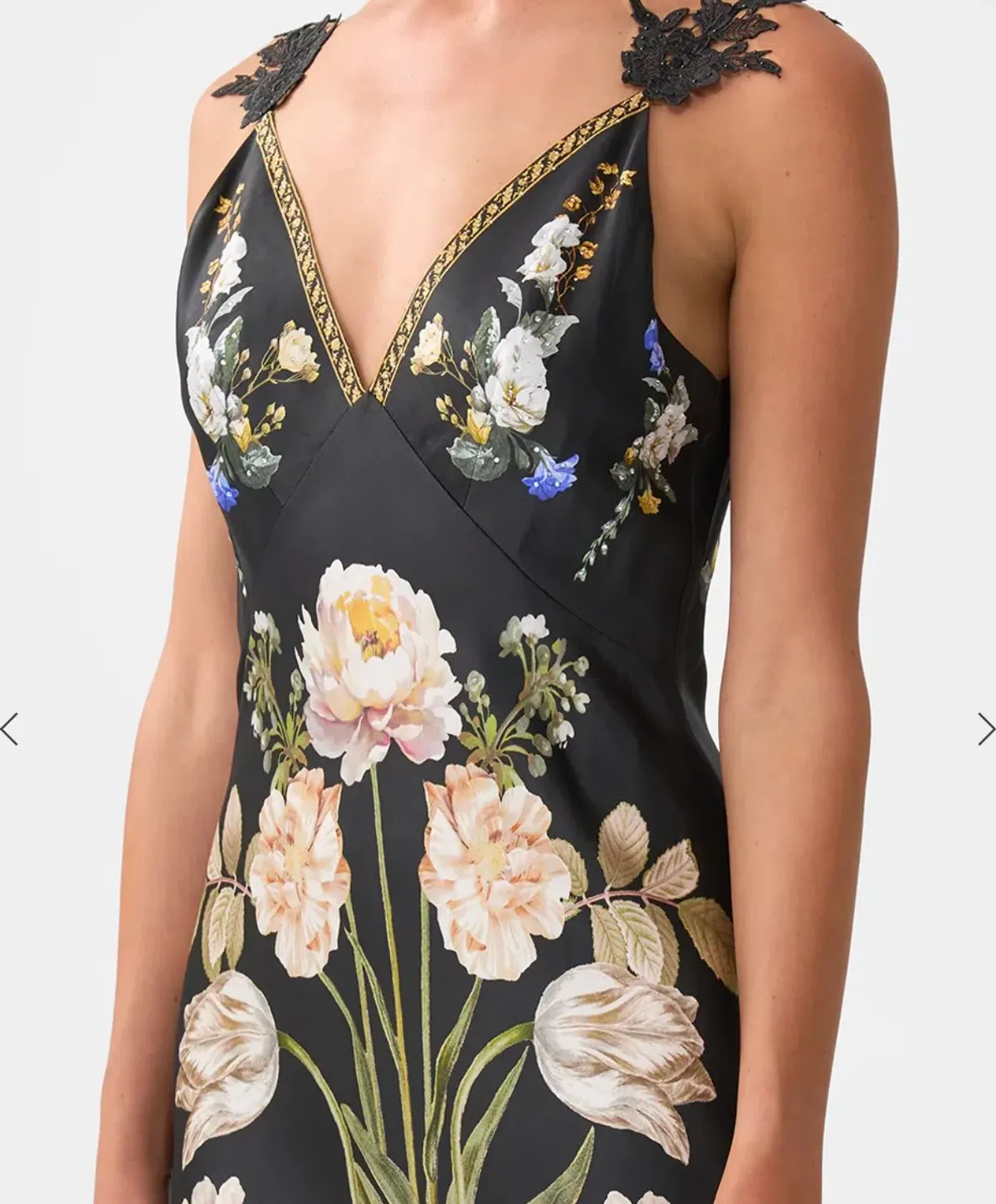 Camilla -Ottoman Elegance V-Neck Full Length Bias Slip Dress - Image 2