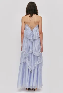 Aje Ophelia Lace Gown size 12 Blue for rent on The Volte - image 5