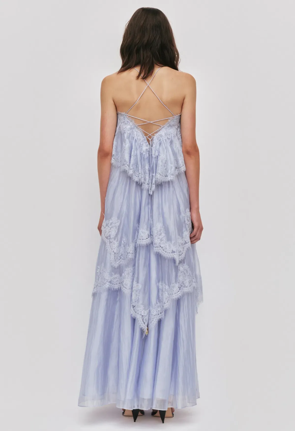 Aje Ophelia Lace Gown size 16 Blue - Image 5