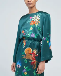 ALEMAIS AGATHA SILK MIDI DRESS for rent on The Volte - image 3