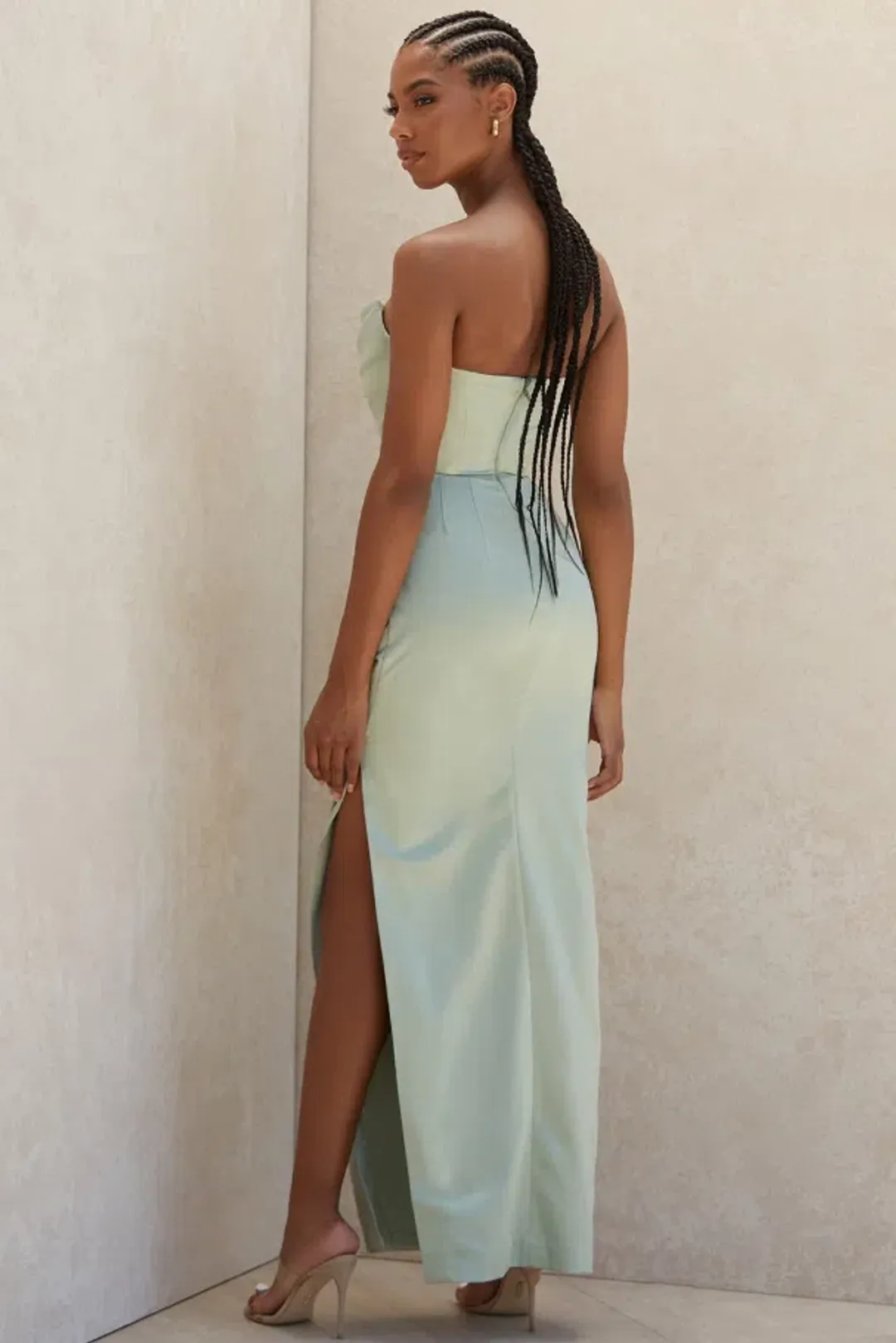 House of CB Adrienne Dress Size 6 in Sage for rent on The Volte - main image