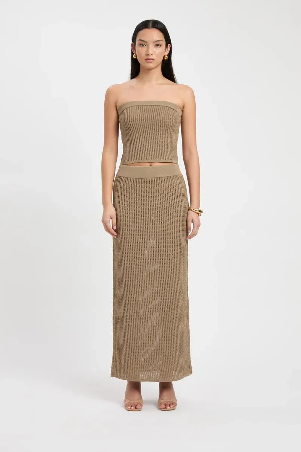 Kookai Cairo Knit Set in Olive Size 6 & 8 - Image 1