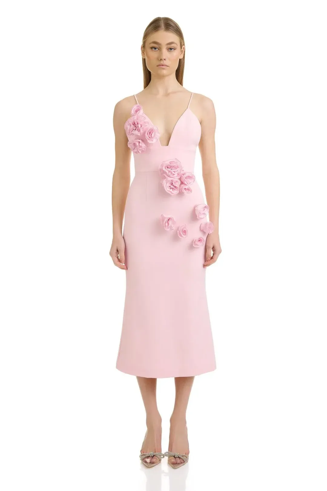 Eliyah the Label April Midi Dress in Blush | Size 12 / L for rent on The Volte - main image
