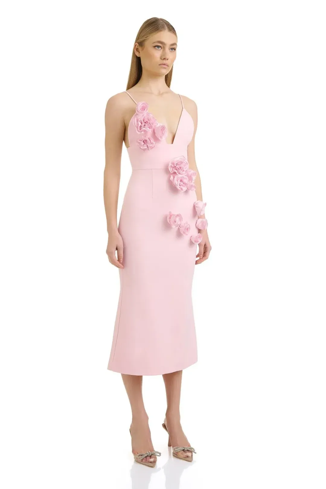 Eliyah the Label April Midi Dress in Blush | Size 14 / XL for rent on The Volte - main image