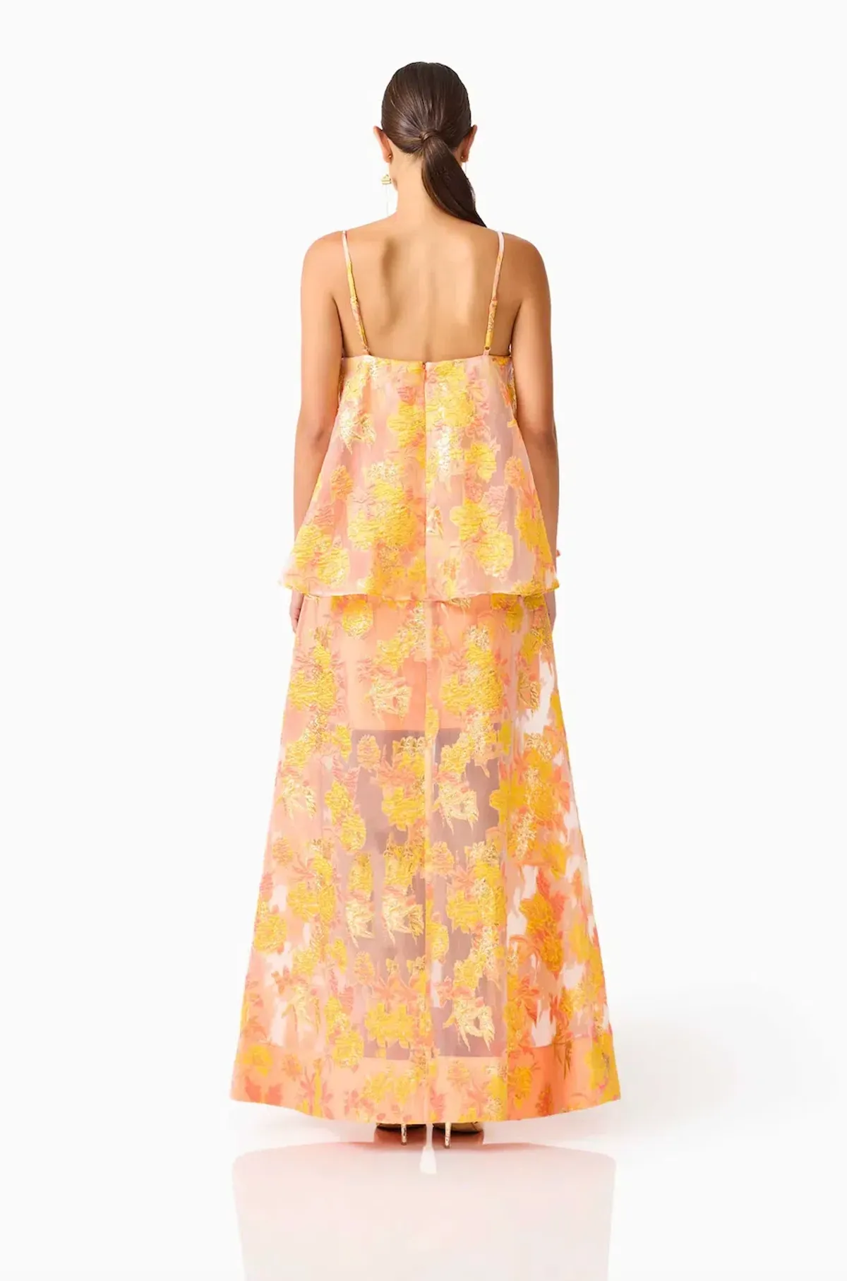 ELYSIA TIERED GOWN | ORANGE FLORAL - SIZE 6 - Image 3