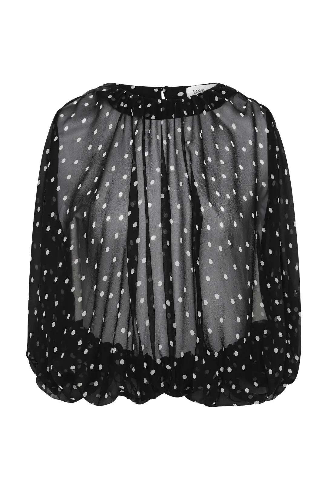 Bianca Spender Black Polka Dot Silk Emerge Top Size S for rent on The Volte - main image