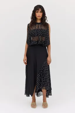 Bianca Spender Black Polka Dot Silk Emerge Top Size S for rent on The Volte - image 2