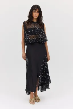 Bianca Spender Black Polka Dot Silk Emerge Top Size S for rent on The Volte - image 4