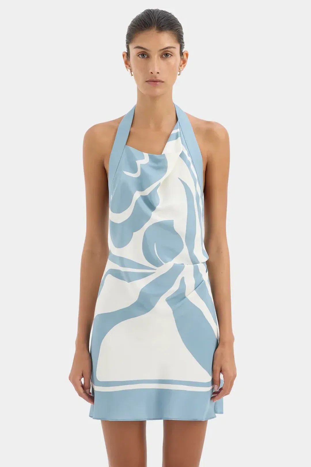 Sir the label Lilou halter mini dress in liora blue size 1 (au8) for rent on The Volte - main image