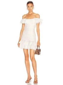 Zimmermann Super Eight Frilled Mini Dress | Size 2 AU 12 for rent on The Volte - image 1